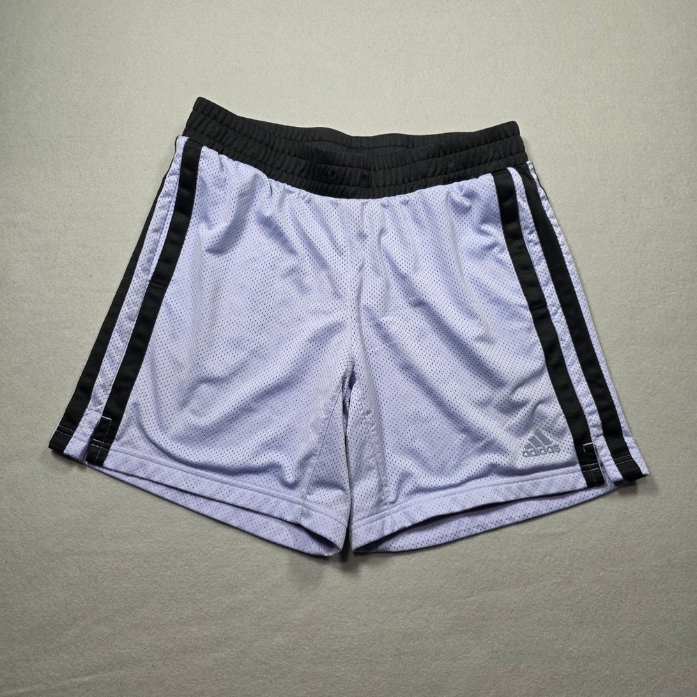 Adidas Primegreen Mesh 3 Stripe Athletic Shorts - Purple/Lilac - Women's Medium